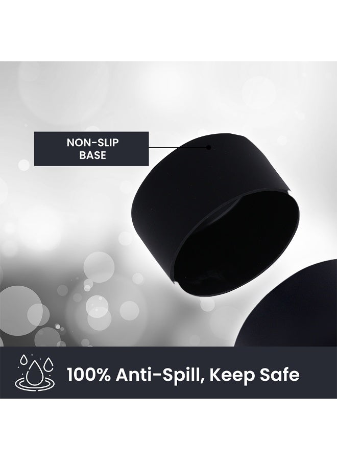 Bamboo Bark 750 ML Insulated Water Bottle with Sipper Lid – Stainless Steel Double Wall Vacuum Flask for Hot & Cold Water Leak-Proof, Reusable Sports Thermos Bottle - (Black) - Image 5