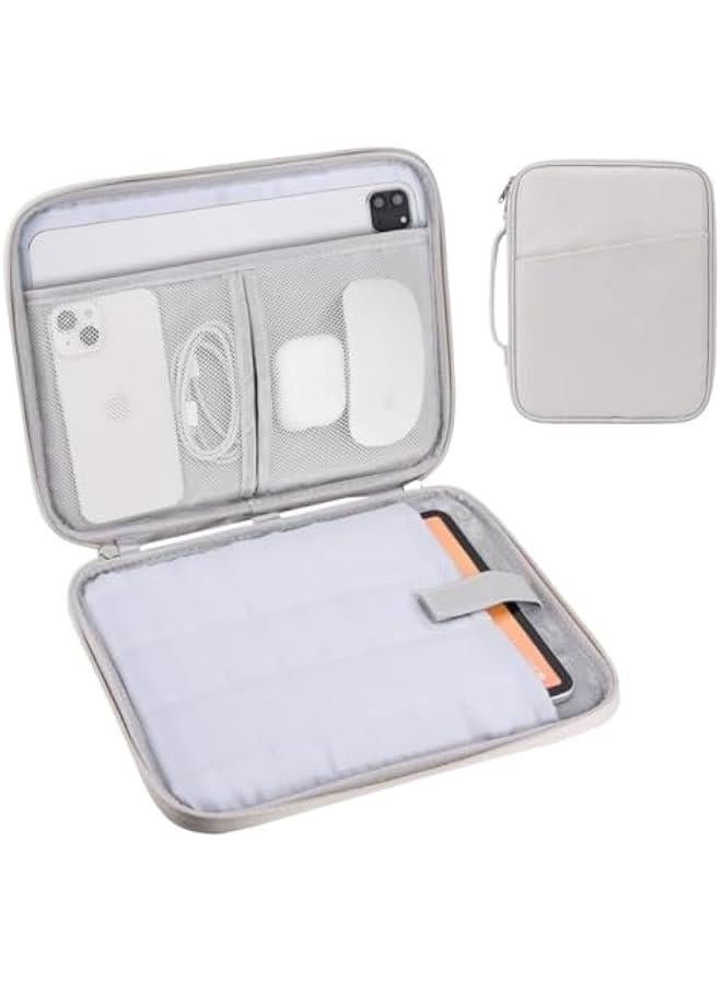 HOOKOR iPad Carrying Case, Padded Protective Travel Tablet Sleeve Bag for iPad Pro 11, iPad 10.9 (10th Gen), iPad Air (5/4th Gen), Galaxy Tab S9/S8 (White, 12-13 Inch) - Image 1