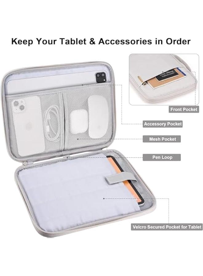 HOOKOR iPad Carrying Case, Padded Protective Travel Tablet Sleeve Bag for iPad Pro 11, iPad 10.9 (10th Gen), iPad Air (5/4th Gen), Galaxy Tab S9/S8 (White, 12-13 Inch) - Image 3