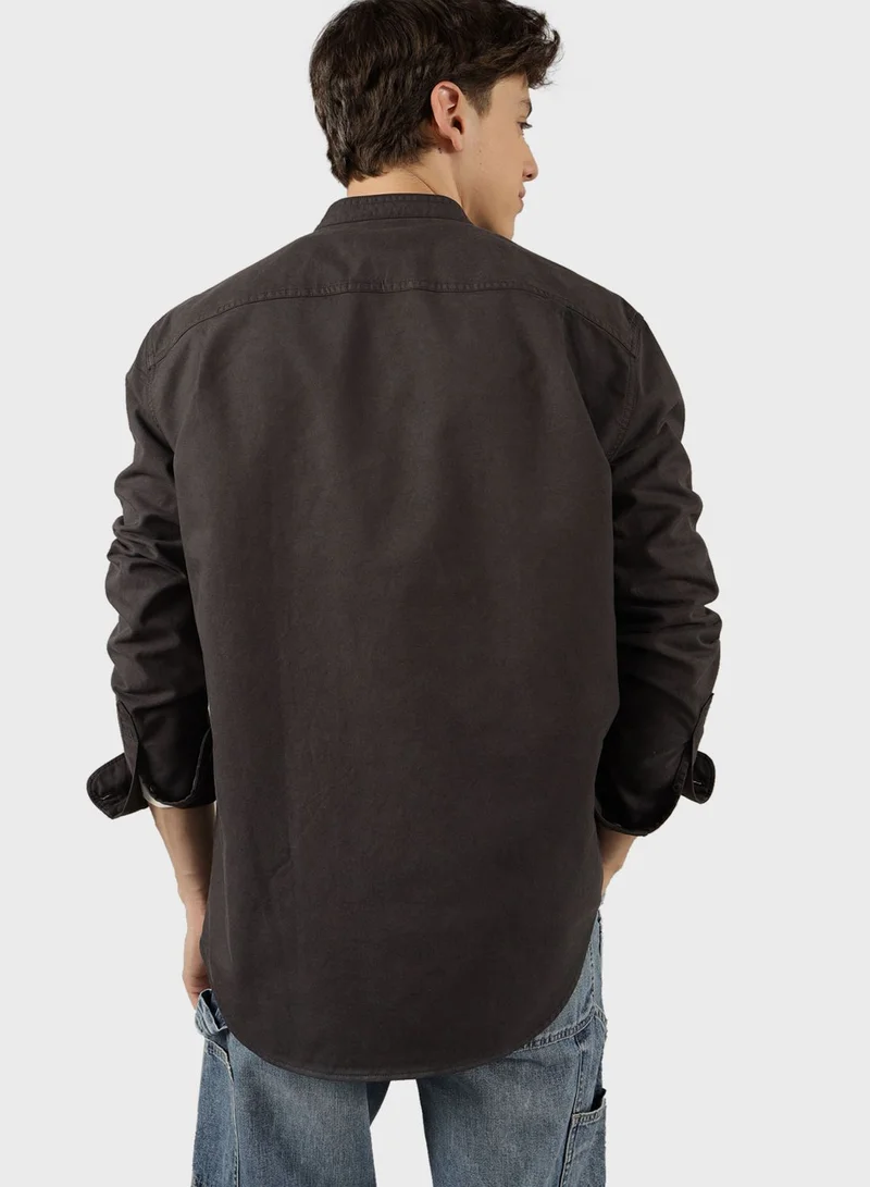 امريكان ايجل Band Collar Classic Fit Shirt
