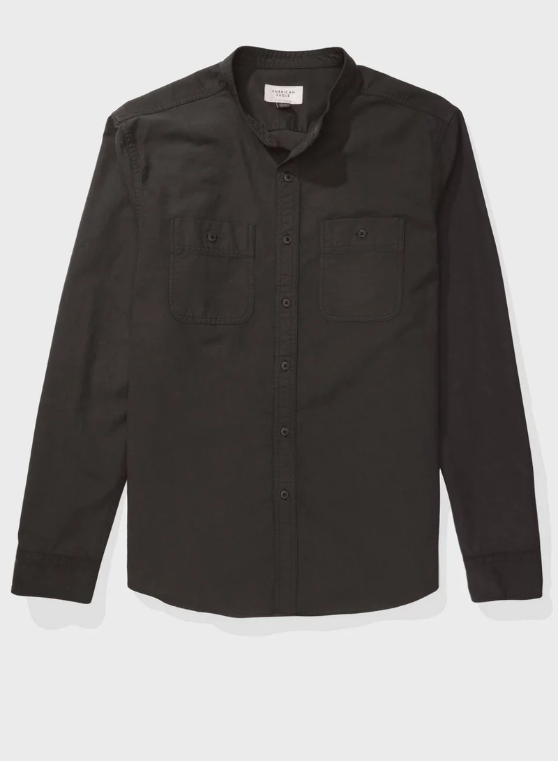 امريكان ايجل Band Collar Classic Fit Shirt
