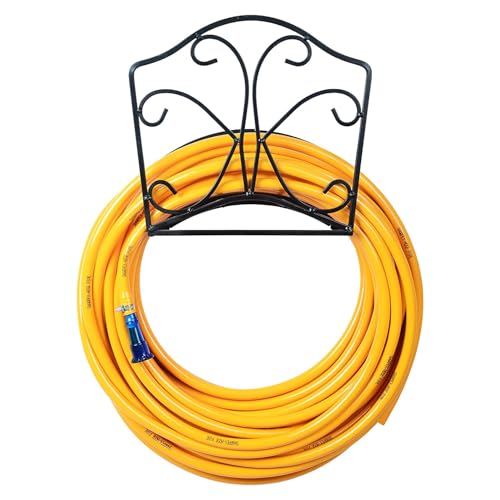 Sharpex Garden Hose Hanger & 30m Yellow 0.5 Inch Hose Pipe Combo - Wall Mount, Heavy Duty, Rust-Resistant, Multi-Purpose - Image 1
