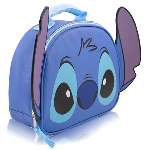 Fast Forward Disney Lilo and Stitch Lunch Box for Kids | PU Leather Insulated Lunch Bag Lunch Box for Girls, Boys, Unisex, Toddlers | Stitch Blue Reusable Lunchbox - Image 2