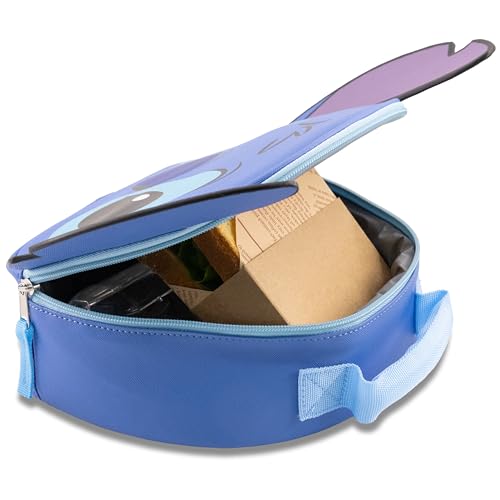 Fast Forward Disney Lilo and Stitch Lunch Box for Kids | PU Leather Insulated Lunch Bag Lunch Box for Girls, Boys, Unisex, Toddlers | Stitch Blue Reusable Lunchbox - Image 3