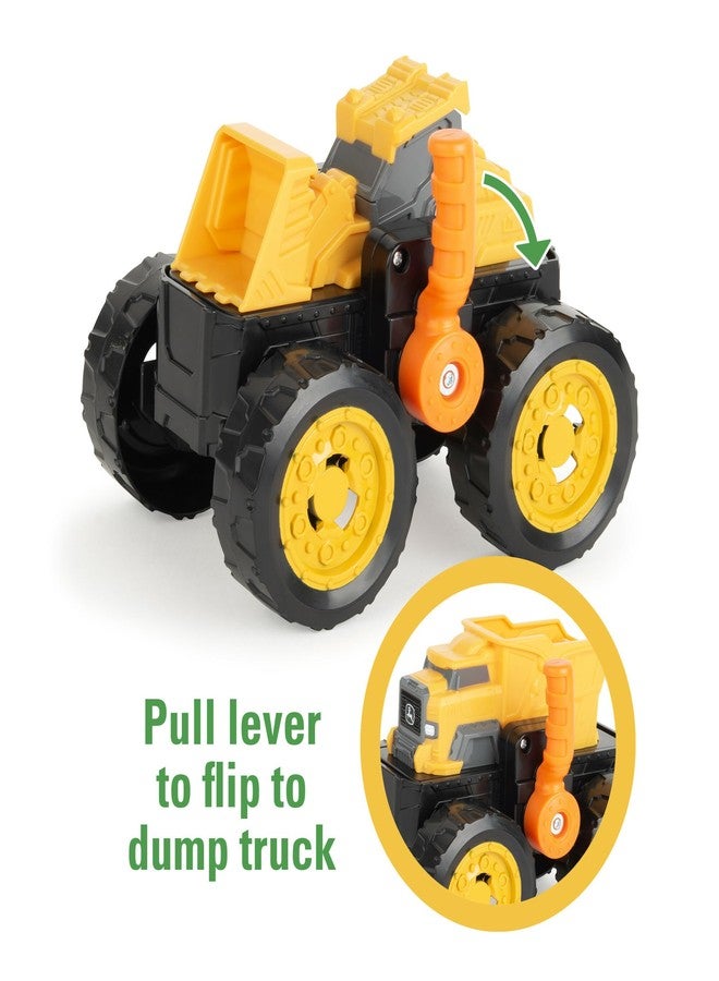 TOMY Monster Treads John Deere Flipper Truck Toy - 2-in-1 Transforming Dump Truck and Loader Toy with Heavy Duty Tires - Kids Construction Toys - Ages 3 Years and Up - Image 4