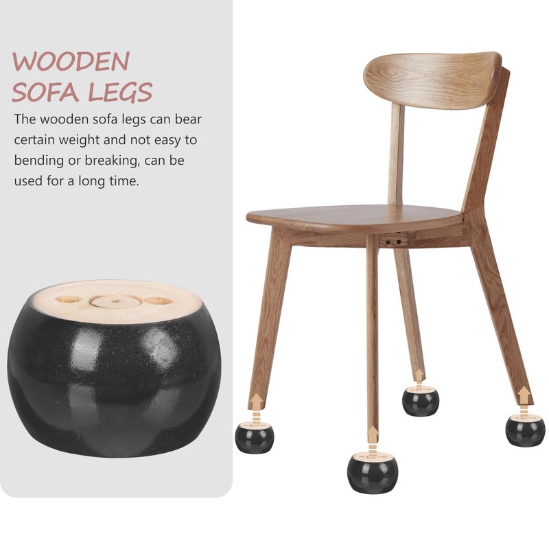 4Pcs Solid Wood Furniture Legs 4 Inch for Sofa Cabinet Table Replacement Feet - Image 4
