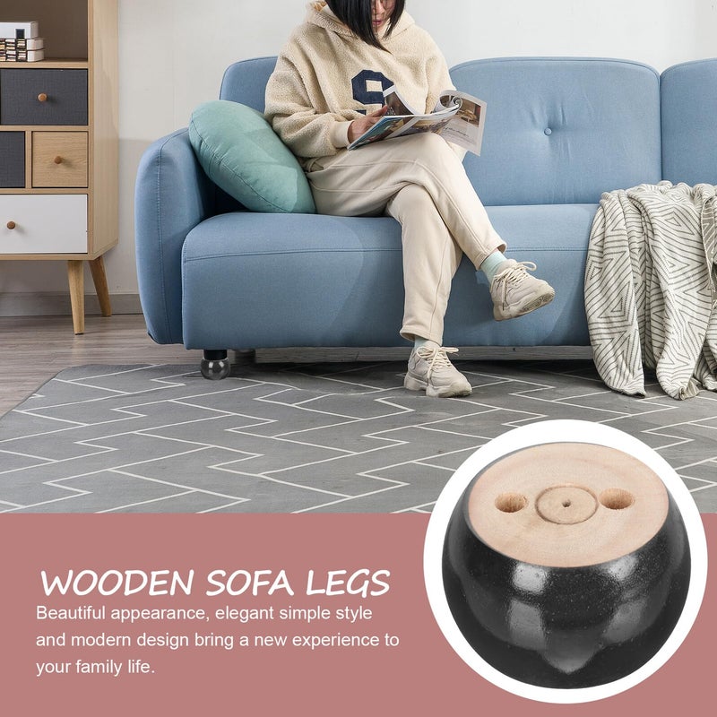 4Pcs Solid Wood Furniture Legs 4 Inch for Sofa Cabinet Table Replacement Feet - Image 3