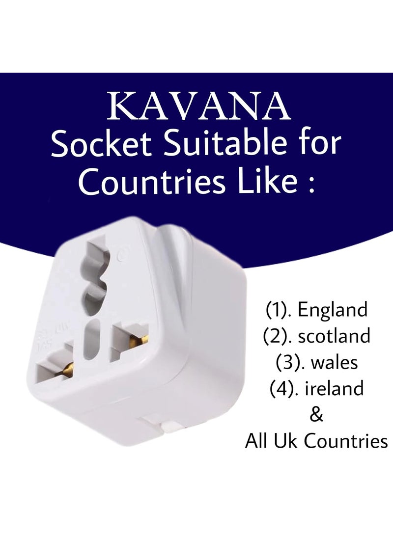 KAVANA KAVANA 3pcs Universal UK Adapter UK Plug Flat Pin Type G 3 Pin Travel Power Plugs Converter Adapter for Dubai Hongkong Ireland Wales Scotland  - Image 5
