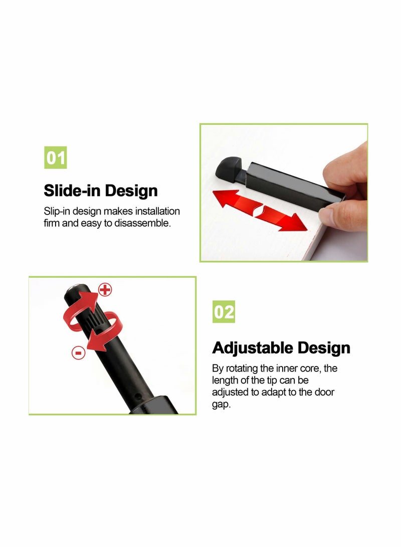 Magnetic Touch Latch, Magnetic Door Catch Push to Open Latch Adjustable Magnetic Cabinet Closures Release Catches Damper for Cupboard Wardrobe (6Pcs Black) - Image 4