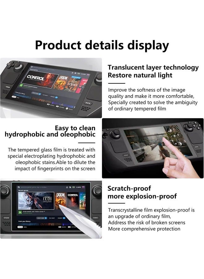 سجيت واقي شاشة 2 حبة لجهاز Steam Deck OLED، زجاج مقوى متوافق مع Steam Deck OLED بحجم 7.4 بوصة 2023 - Image 4