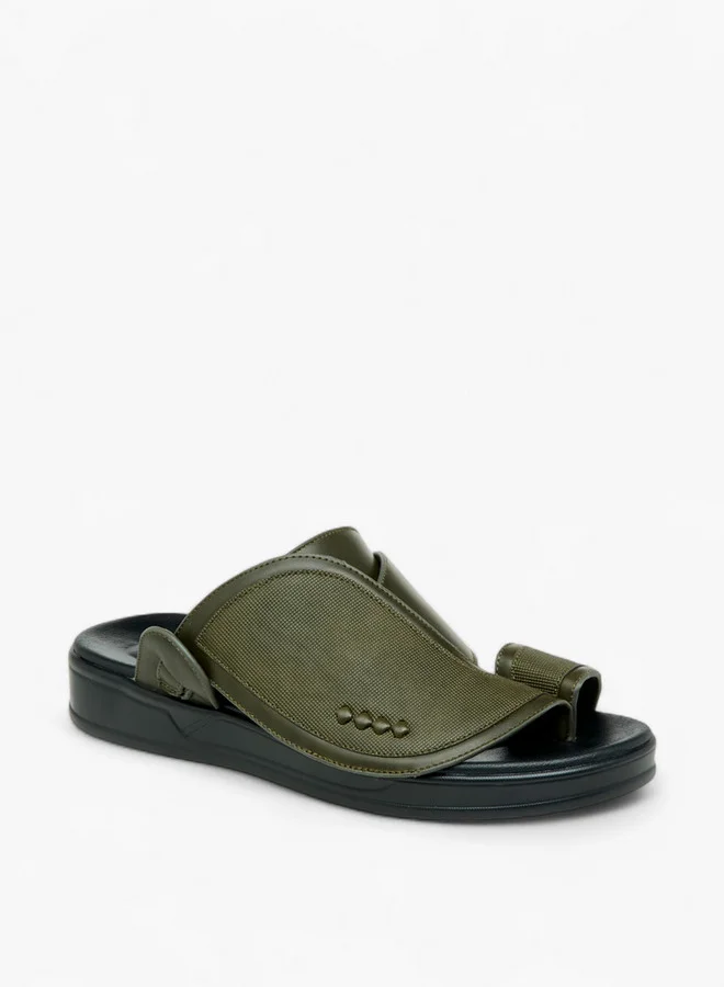LBL by Shoexpress Textured Slip-On Arabic Sandals with Toe Loop
