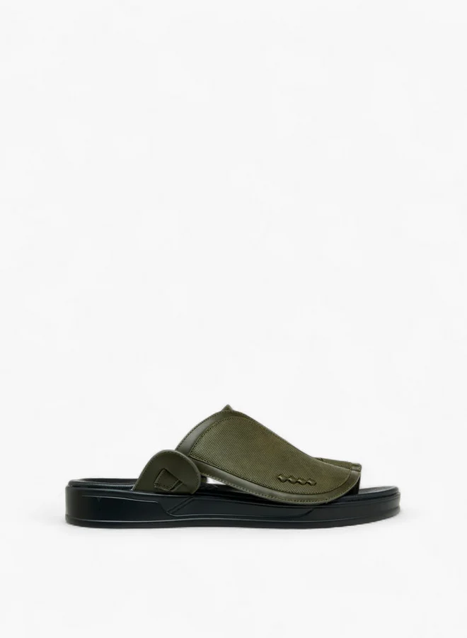 LBL by Shoexpress Textured Slip-On Arabic Sandals with Toe Loop
