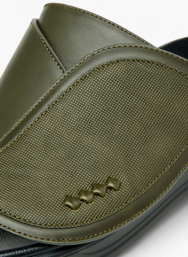 LBL by Shoexpress Textured Slip-On Arabic Sandals with Toe Loop