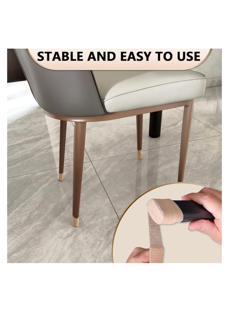 Chair Leg Protectors Non Slip Tape Floor Protectors for Any Furniture Legs, Prevent The Sliding of Chairs and Furniture, Noiseless, Reusable, Easy to Use Furniture Leg Pads Tape, 6 Pieces - Image 2