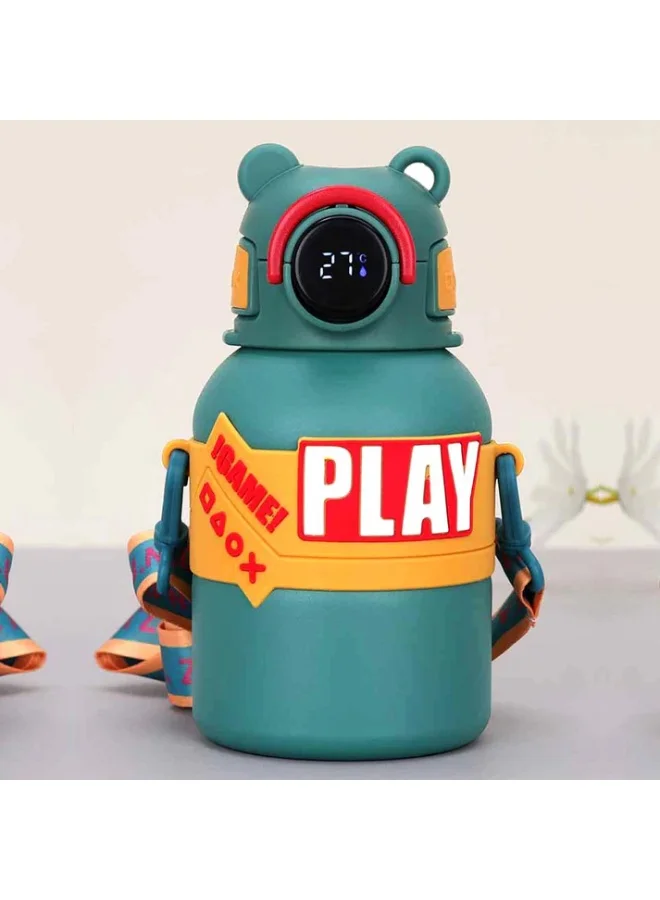 ليتل سربرايز بوكس Little Surprise Box, Olive Game Theme tempertaure Controlled Stainless Steel Kids Water Bottle, 550ml