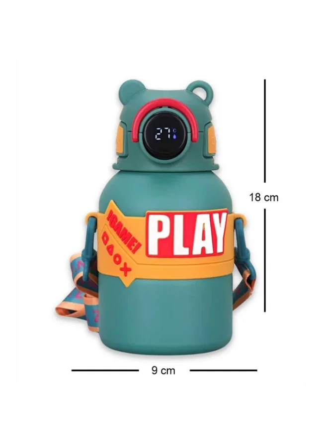 ليتل سربرايز بوكس Little Surprise Box, Olive Game Theme tempertaure Controlled Stainless Steel Kids Water Bottle, 550ml