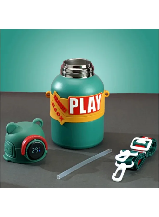 ليتل سربرايز بوكس Little Surprise Box, Olive Game Theme tempertaure Controlled Stainless Steel Kids Water Bottle, 550ml