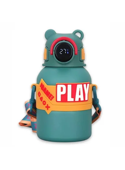ليتل سربرايز بوكس Little Surprise Box, Olive Game Theme tempertaure Controlled Stainless Steel Kids Water Bottle, 550ml