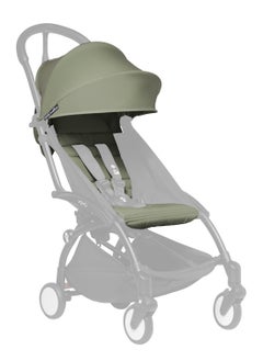 BABYZEN Yoyo 6+ Colour Pack Textiles Only Seat Cushion, Matching Canopy And Zipped Back Pocket Requires Baby Stroller Yoyo2 Frame - Olive  - Image 1