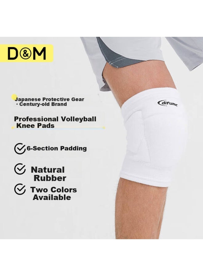 DM D&m Professional Volleyball Knee Pads 6-segment Padded Protective Knee Guards Anti-collision Anti-fall Goalkeeper White Single Piece - Image 1