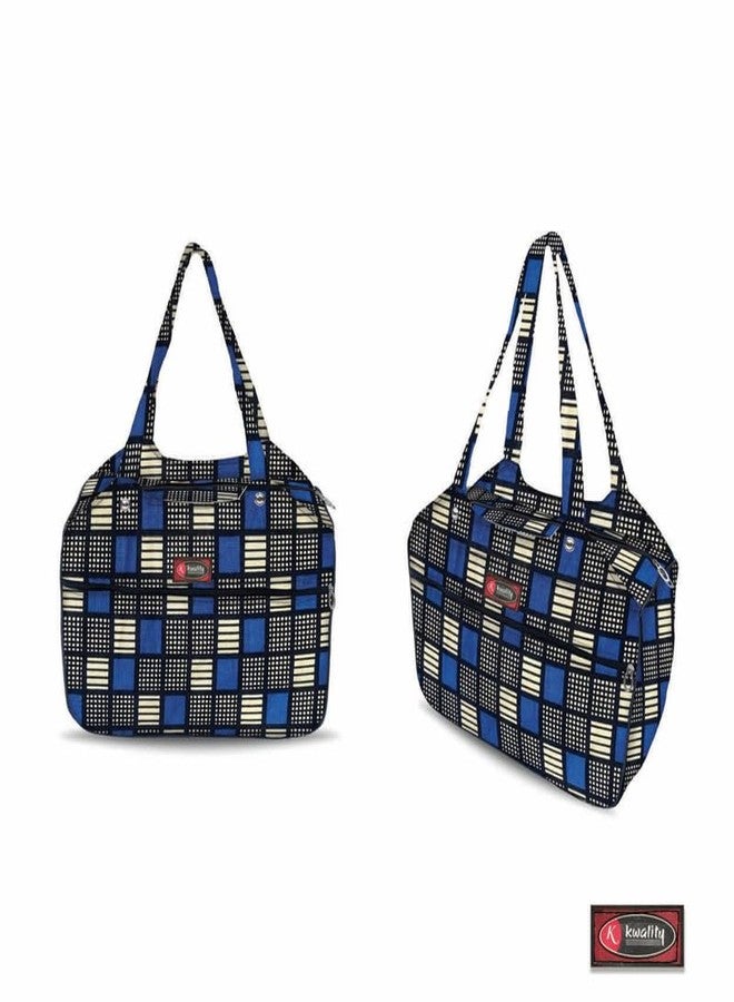 Temoli Tote Bags For Women Girls Handbag Zipper Large Capacity Fashion Bag for College Office,Check & Blue,4 Pcs - Image 4