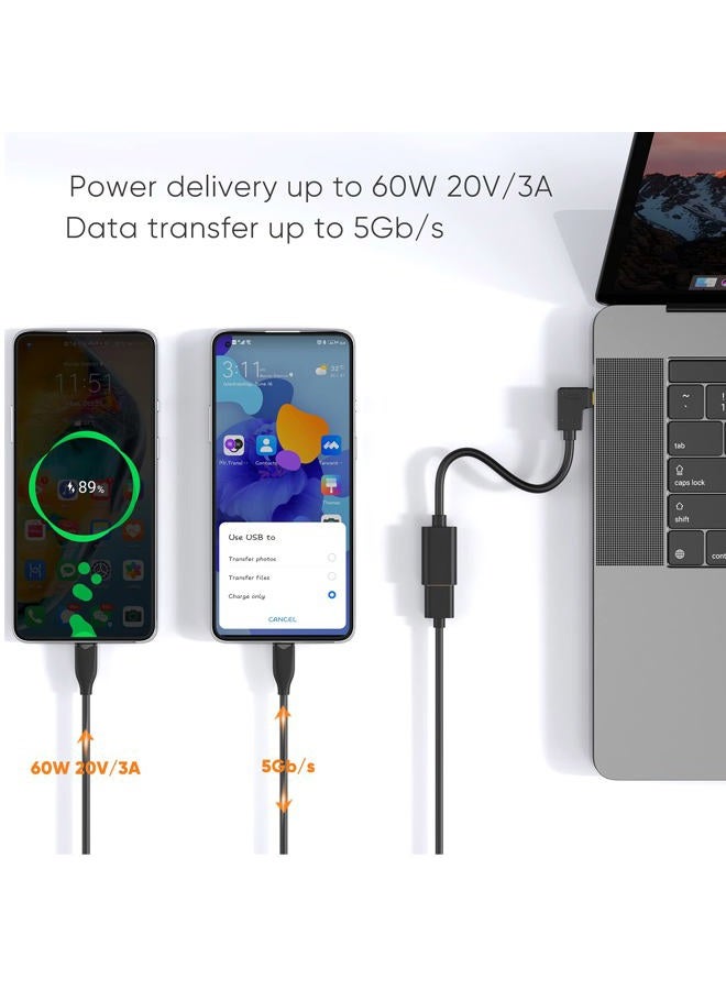 CableCreation Type C to USB 3.0 Adapter, 90 Degree USB C Male to USB A Female OTG Cable Adapter, Compatible with MacBook Pro, Samsung Note 8, Dell XPS 15 etc., 15 cm/Black - Image 3