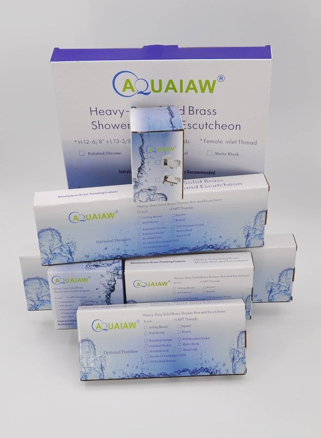 AQUAIAW كوع Aquaiaw Wall Supply مع شفة حلقة O، مطلي بالكهرباء باللون الأسود غير اللامع، وصلة حائط من النحاس الصلب مع حامل دش يدوي، مدخل أنثى مدبب 1/2 NPT، دائري، مع حامل رأس دش يدوي، مخرج G1/2 - Image 5