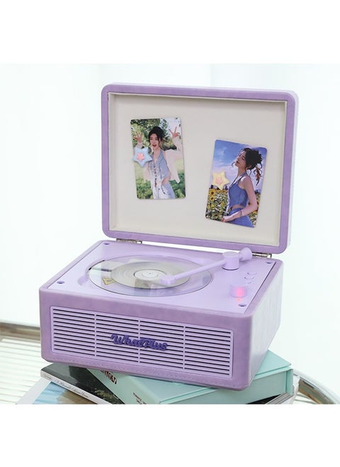 WhatPlus C300 CD Player;Rechargeable Leather CD Player with Speakers; Bluetooth Transmitter; Festival Gift; BGM Player for Home Decor