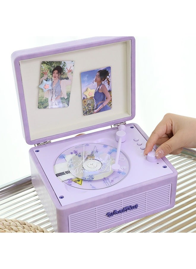 WhatPlus - WhatPlus C300 CD Player;Rechargeable Leather CD Player with Speakers; Bluetooth Transmitter; Festival Gift; BGM Player for Home Decor - Image 1