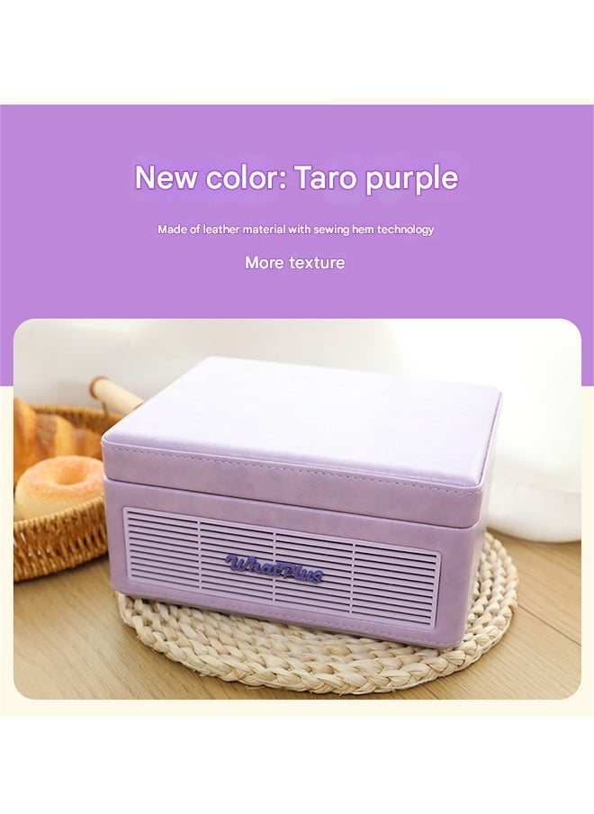 WhatPlus - WhatPlus C300 CD Player;Rechargeable Leather CD Player with Speakers; Bluetooth Transmitter; Festival Gift; BGM Player for Home Decor - Image 1