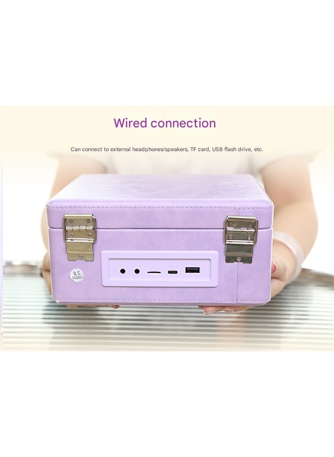 WhatPlus - WhatPlus C300 CD Player;Rechargeable Leather CD Player with Speakers; Bluetooth Transmitter; Festival Gift; BGM Player for Home Decor - Image 1
