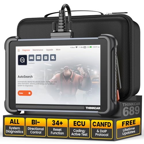 THINKCAR OBD2 Scanner Diagnostic Tool Lifetime Free ThinkScan 689 Car Scan Tool with 34 Reset FunctionScanner for Car with 3000 Active TestAdvanced ECU Coding BIDirectionalFCA Online Service