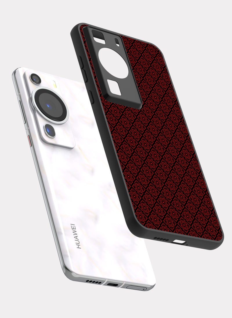PXLAAT Huawei P60 Pro case cover Red Black Pattern - Image 2