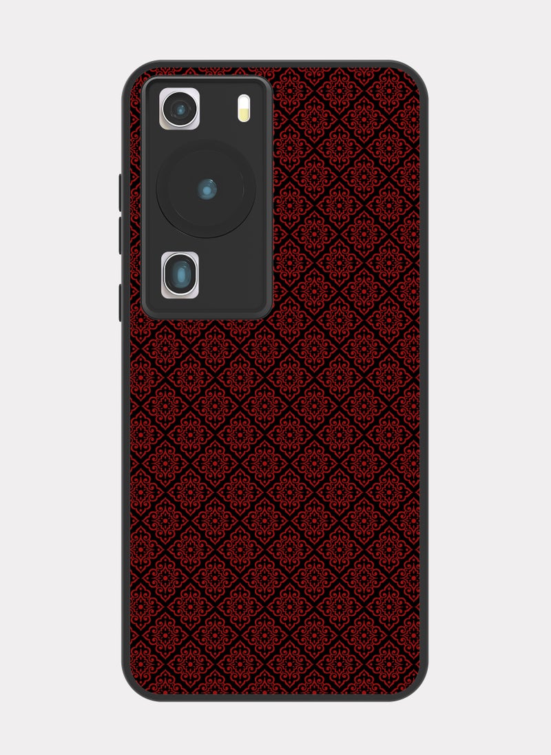 PXLAAT Huawei P60 Pro case cover Red Black Pattern - Image 1
