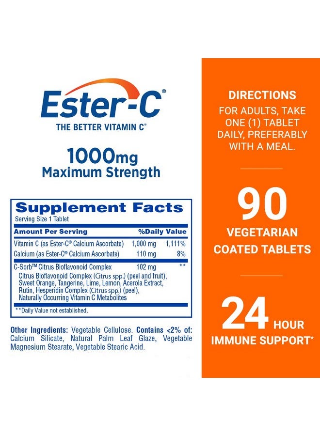 Ester - C Ester-C Vitamin C, 1,000 mg, 90 Coated Tablets - Image 2