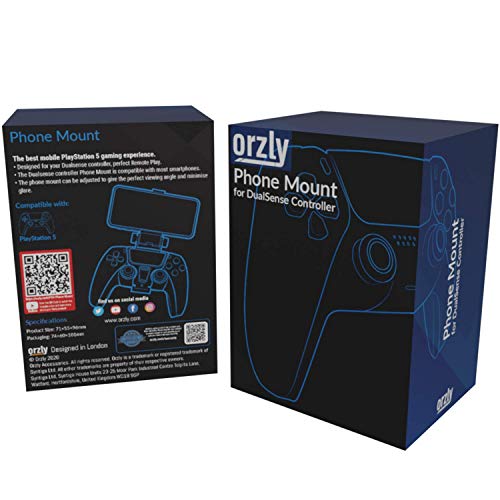 Orzly PS5 Controller Mobile Gaming Clip, DualSense Controller Phone Mount Adjustable Phone Holder Clamp Compatible with PlayStation 5 Dualsense Controller - Image 2