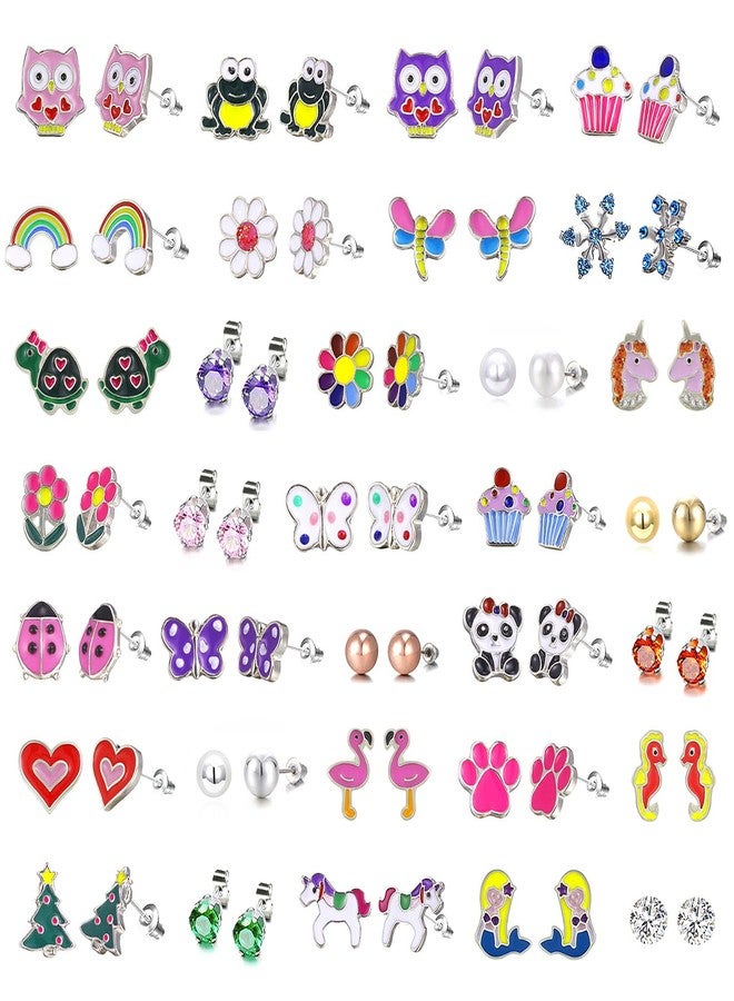 TAMHOO 33-Pair Drip Oil Enamel Earring Set- Cute Stud Earrings for Girls,Adorable & Hypoallergenic Earrings for Sensitivity-Free With Stainless Steel Post - Image 1