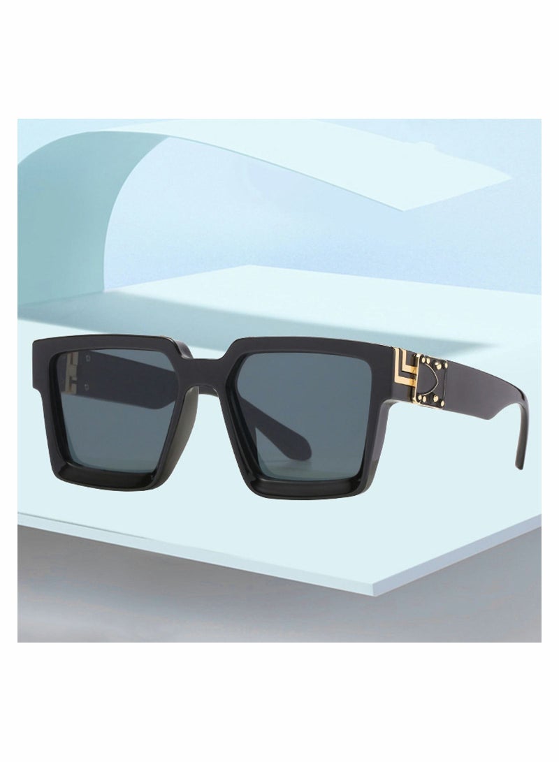 SYOSI Square Oversized Sunglasses Women Men Thick Frame Rectangle Sun Glasses Stylish Eyeglasses Vintage Lightweight UV400 Protection for Shopping Outdoor Sport Hiking Fishing - Image 1