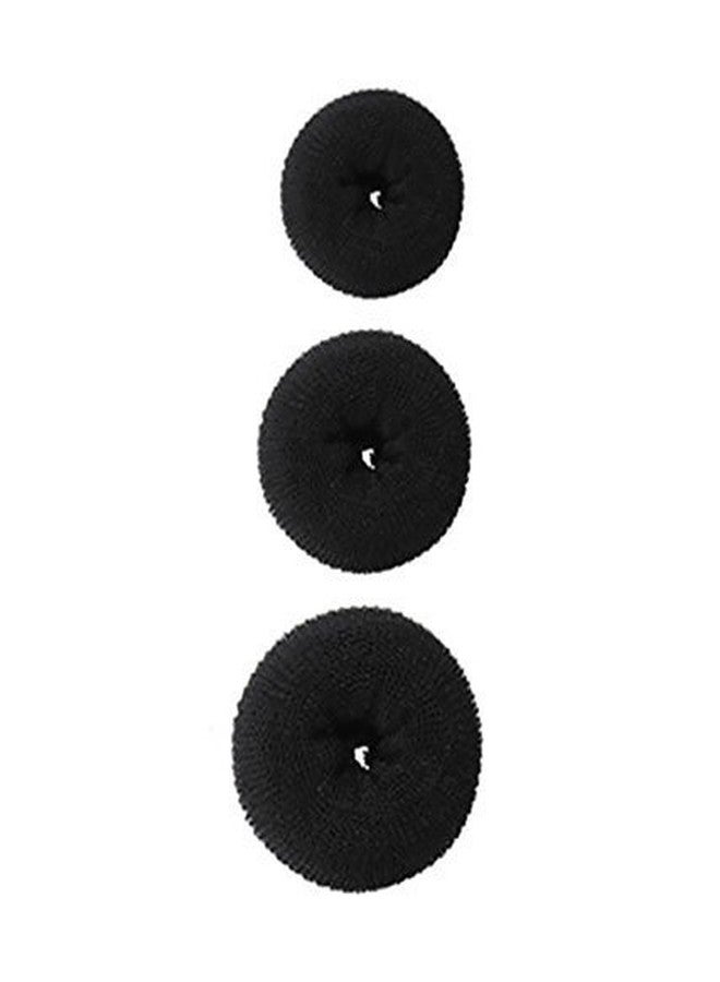 APSAMBR-3pc Hair Donuts, Black (Pack Of 3) - Image 2