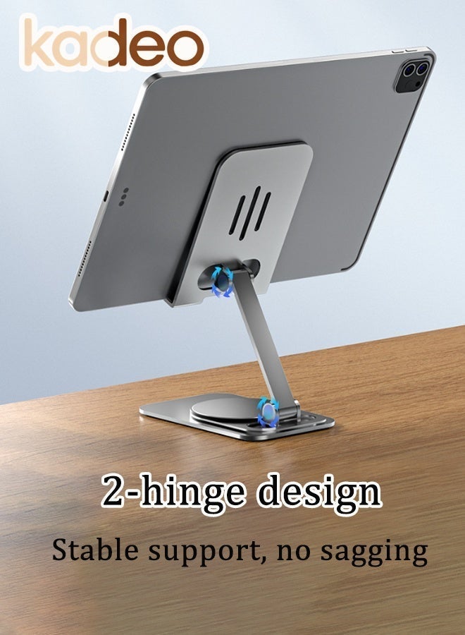 kadeo Aluminum Alloy Phone Stand, Adjustable Height Phone Holder, Base 360° Rotation, Non-Slip Metal Phone Stand, Compatible with iPone Tablet Learning Machine - Image 5