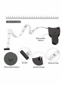 Excefore 4 Body Measuring Tape 60 Inch Tape Measure, Measuring Tape Tailor Retract Measuring Tape Ergonomic Design Measuring Tapes and Soft Tape Measure for Tailor and Body Measurement  - Image 3
