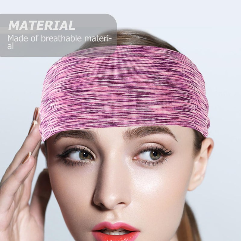 4Pcs Black Sweat Absorbent Headbands Stretchy Elastic Head Wraps For Running Yoga Fitness Workout - Image 5
