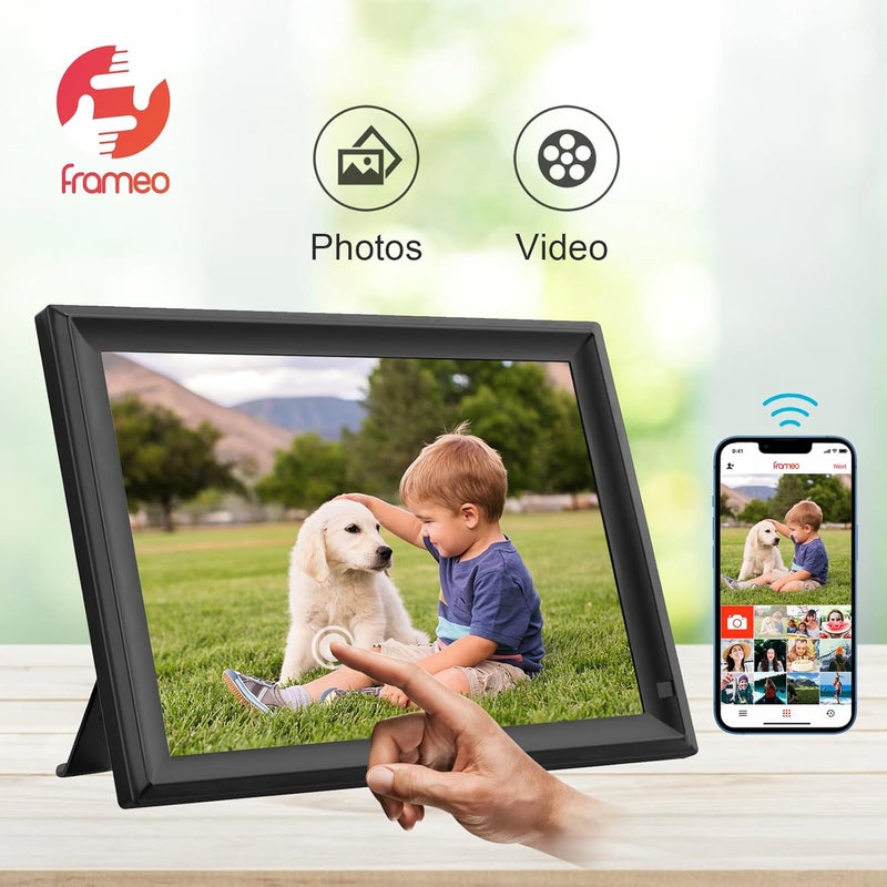 إطار صور رقمي FRAMEO 64 جيجابايت 15.6 بوصة مع شاشة لمس IPS LCD FHD بدقة 1920x1080، واي فاي مزدوج لمشاركة الصور ومقاطع الفيديو عبر تطبيق Frameo، دعم محرك أقراص USB/بطاقة SD لتوسيع التخزين، مستشعر حركة، تدوير تلقائي - Image 3
