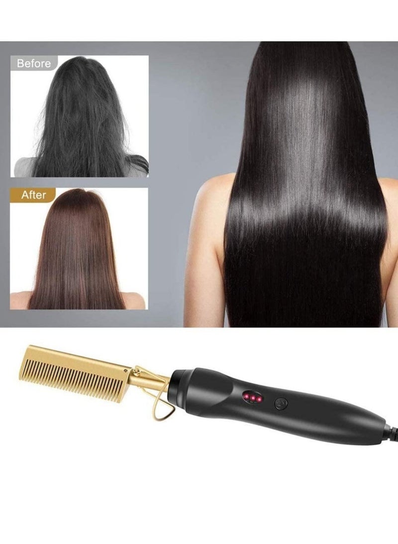 ELTRAZONE 2 in 1 Hot Comb Straightener Electric Hair Straightener Hair Curler Wet Dry Use Hair Flat Irons Hot Heating Comb For Hair - Image 4