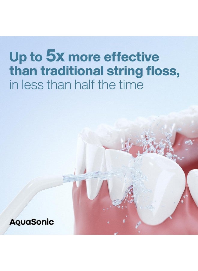 أكوا سونيك جهاز تنظيف الأسنان بالماء - جهاز تنظيف الأسنان بالماء اللاسلكي القابل لإعادة الشحن لتنظيف الأسنان - جهاز تنظيف الأسنان بالماء المقاوم للماء، جهاز غسيل فم محمول لتنظيف الأسنان بخمسة رؤوس نفاثة - تقويم الأسنان والمنزل والسفر - Image 2