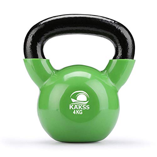 Kakss Vinyl half coating Kettle Bell for Gym & Workout (4 KG (Green)) (PROUDLY MADE IN INDIA) - Image 1