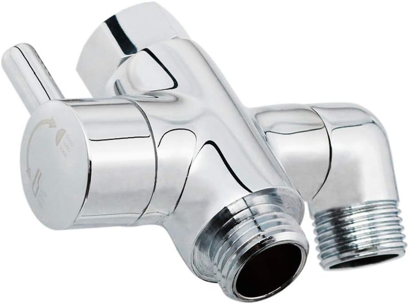YDmeet Brass Shower Arm Diverter Valve for Handheld Shower Head and Fixed Spray Head G1/2 3 Way Universal Bathroom System Component Replacement Part, Polished Chrome - Image 1