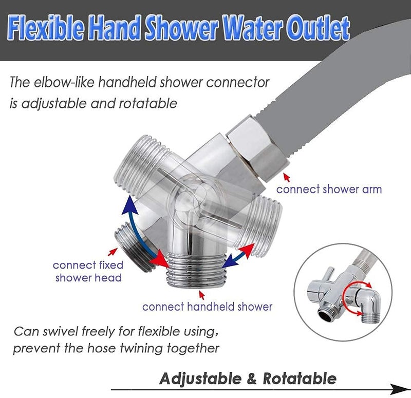 YDmeet Brass Shower Arm Diverter Valve for Handheld Shower Head and Fixed Spray Head G1/2 3 Way Universal Bathroom System Component Replacement Part, Polished Chrome - Image 2