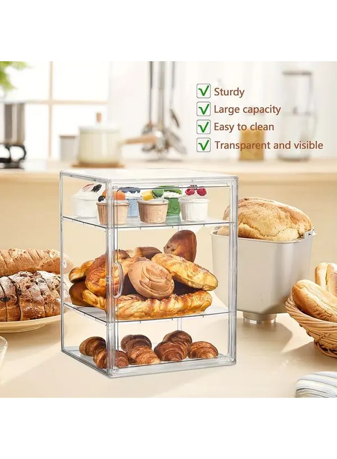 4 Tier Adjustable Magnetic Bread Box With Pet Lid Airtight Kitchen Cabinet Storage - Image 4