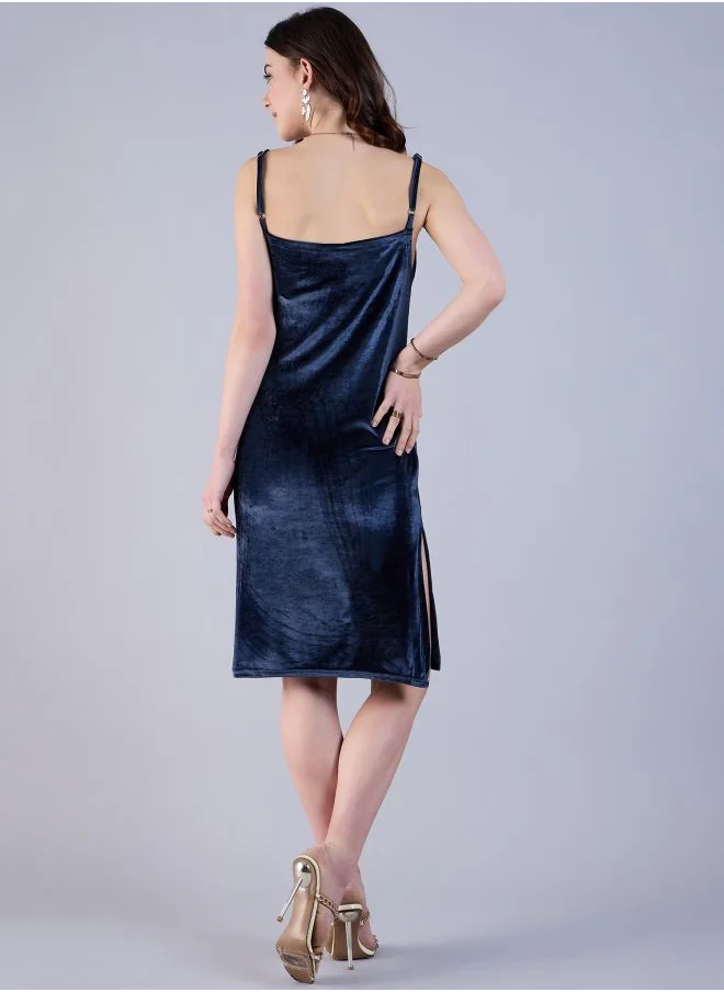 Freehand Women Fitted Party Wear Solid Midi Dress